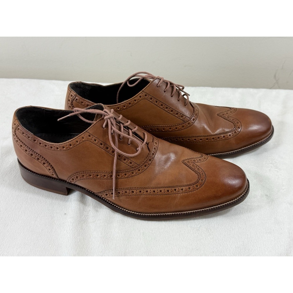 Cole Haan Williams Wingtip Oxford Men's 12M British Tan Leather Shoes